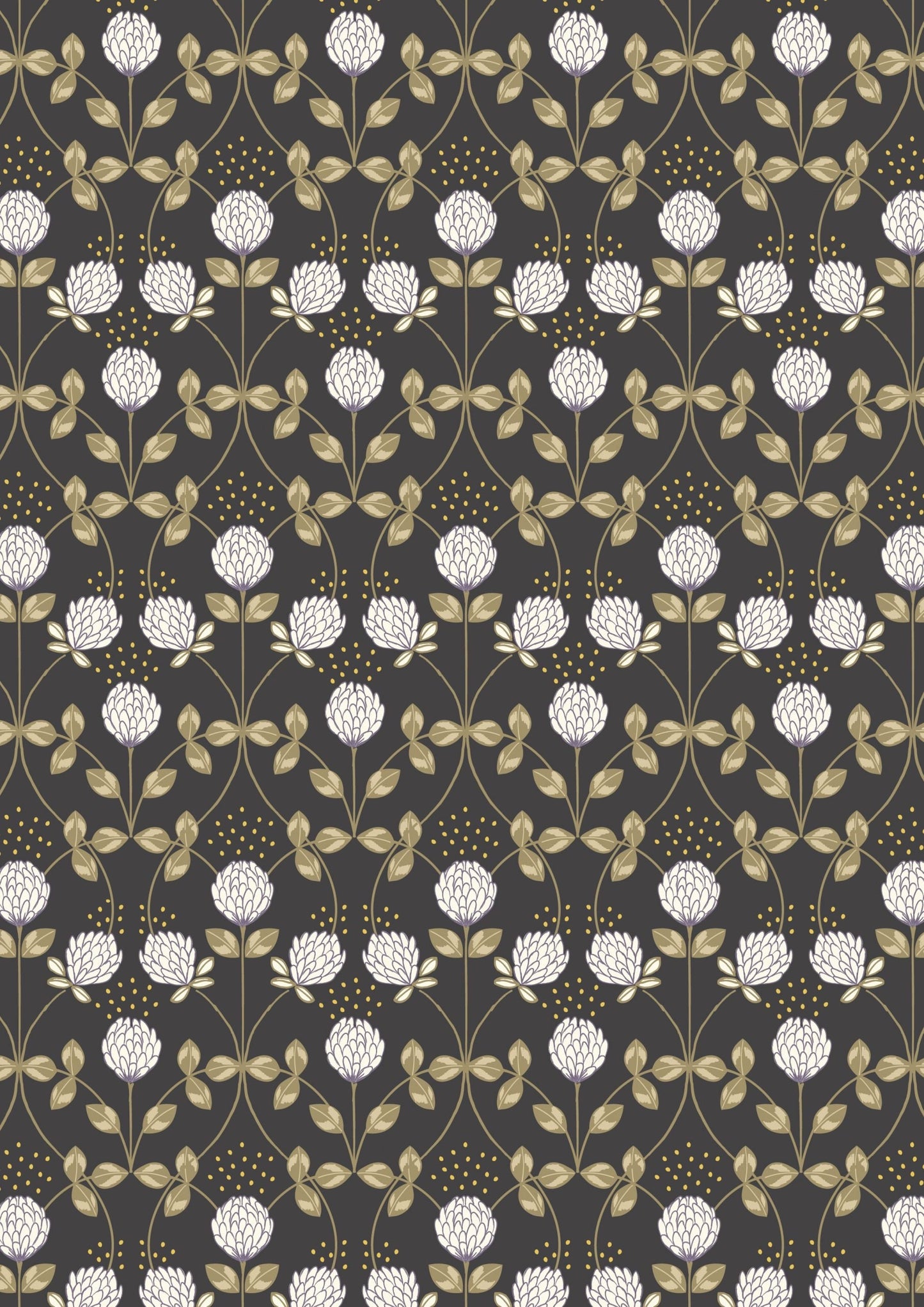 LAST BOLT! Lewis & Irene Honey Bee Fabric Collection Clover with Gold Metallic on Charcoal Premium 100% Cotton Quilt Shop Quality Fabrics