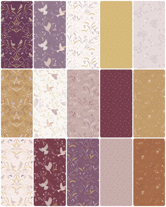 Lewis & Irene Meadowside Fabric Collection Seeds of Solitude on Antique Gold Premium 100% Cotton Quilt Shop Quality Fabrics