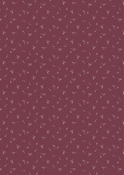 Lewis & Irene Meadowside Fabric Collection Seeds of Solitude on Wine Premium 100% Cotton Quilt Shop Quality Fabrics