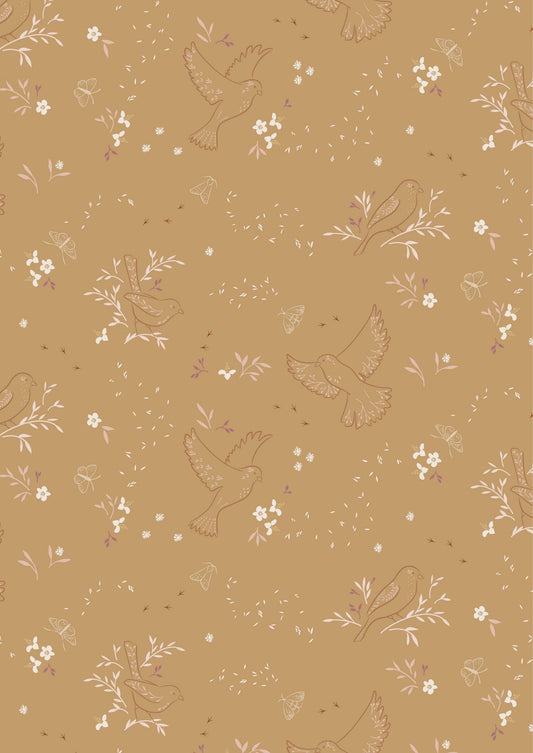 Lewis & Irene Meadowside Fabric Collection Small Seeds on Mustard Yellow Premium 100% Cotton Quilt Shop Quality Fabrics