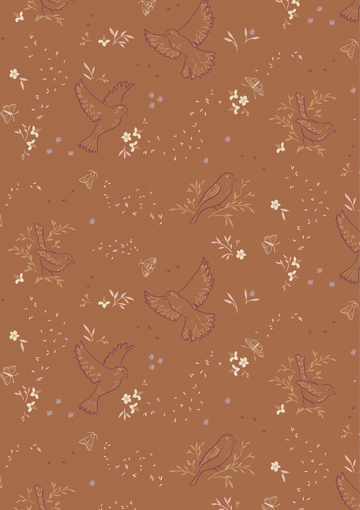 Lewis & Irene Meadowside Fabric Collection Small Seeds on Rusty Orange Premium 100% Cotton Quilt Shop Quality Fabrics