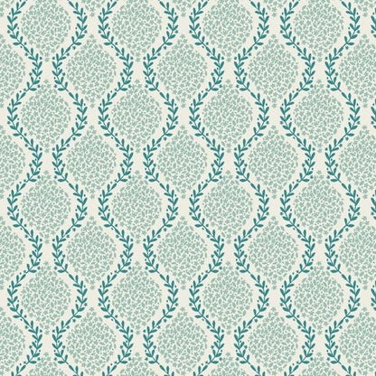 Lewis & Irene Spring Hare Reloved Fabric Collection Garlands on Aqua Premium 100% Cotton Quilt Shop Quality Fabrics