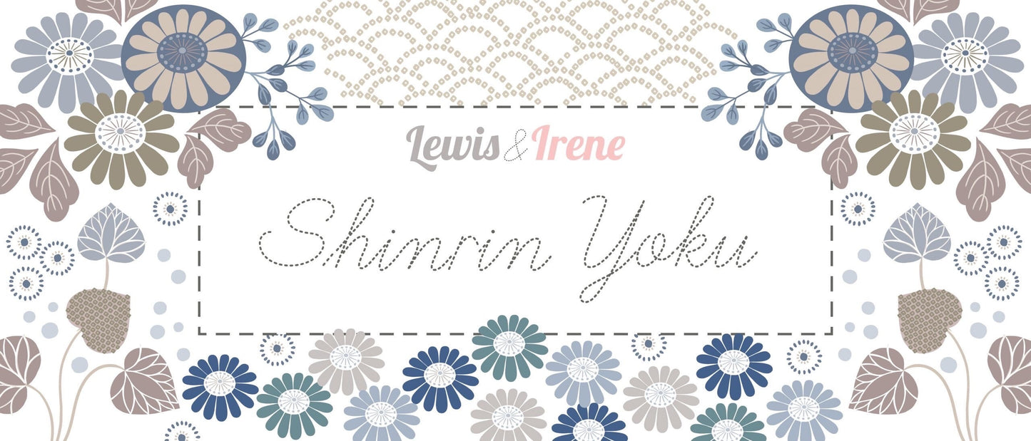Lewis & Irene Shinrin Yoku Fabric Collection Floral on Indigo Authentic Premium 100% Cotton Quilt Shop Quality Fabrics