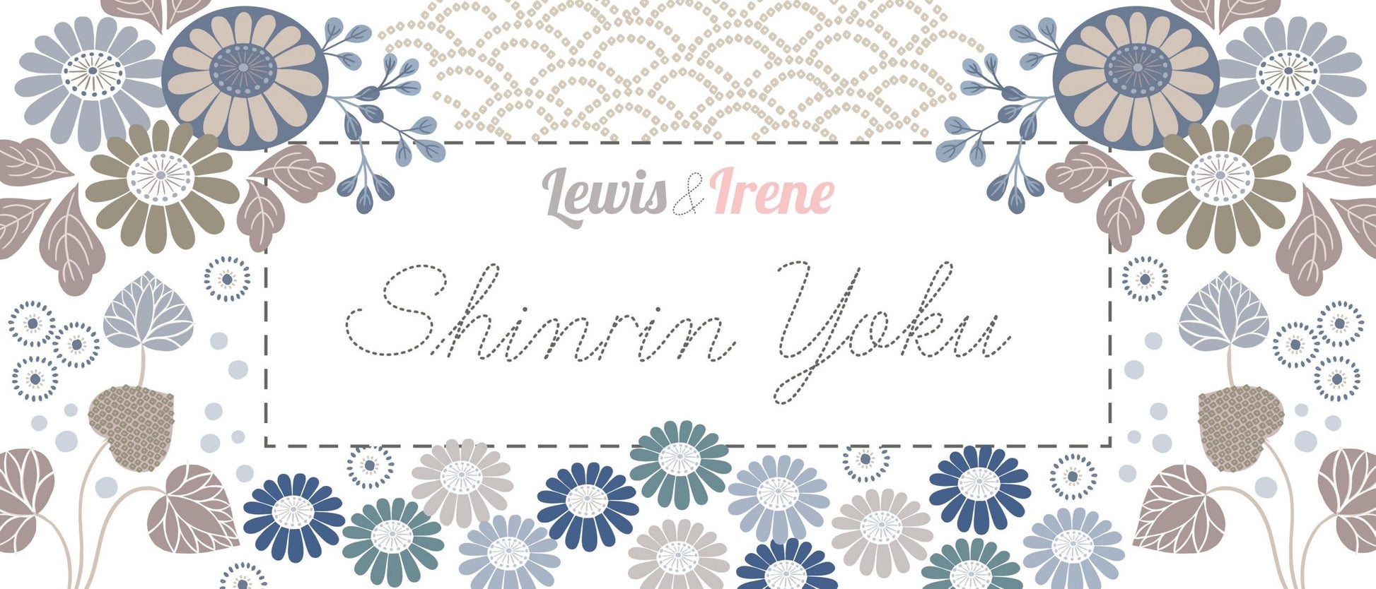 Lewis & Irene Shinrin Yoku Fabric Collection Floral on Indigo Authentic Premium 100% Cotton Quilt Shop Quality Fabrics