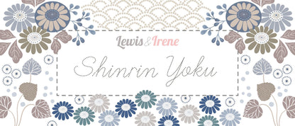 Lewis & Irene Shinrin Yoku Fabric Collection Floral on Indigo Authentic Premium 100% Cotton Quilt Shop Quality Fabrics