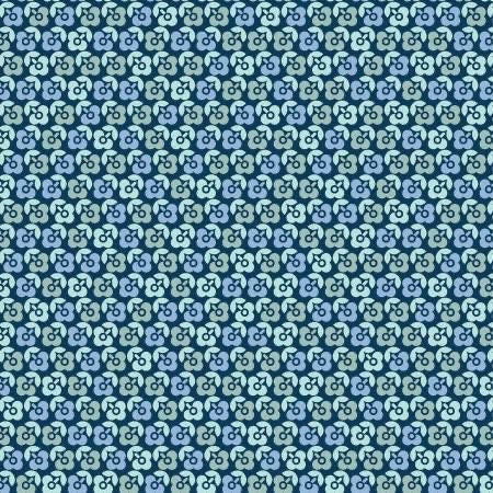 Maywood Studio Kimberbell Vintage Flora Fabric Collection Lucky Flower on Dark Blue Premium 100% Cotton Quilt Shop Quality Fabrics