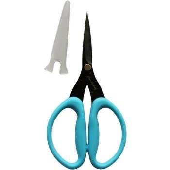 Karen Kay Buckley's Perfect Scissors Micro-Serrated Blue Medium 6" Scissors with Plastic Sheath