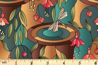 Lewis & Irene Reflections Fabric Collection Reflections Pools on Greens and Blues A511.1