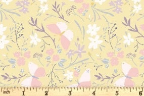 Lewis & Irene Heart of Summer Fabric Collection Butterfly Dance on Buttercup Yellow Premium 100% Cotton Quilt Shop Quality Fabrics