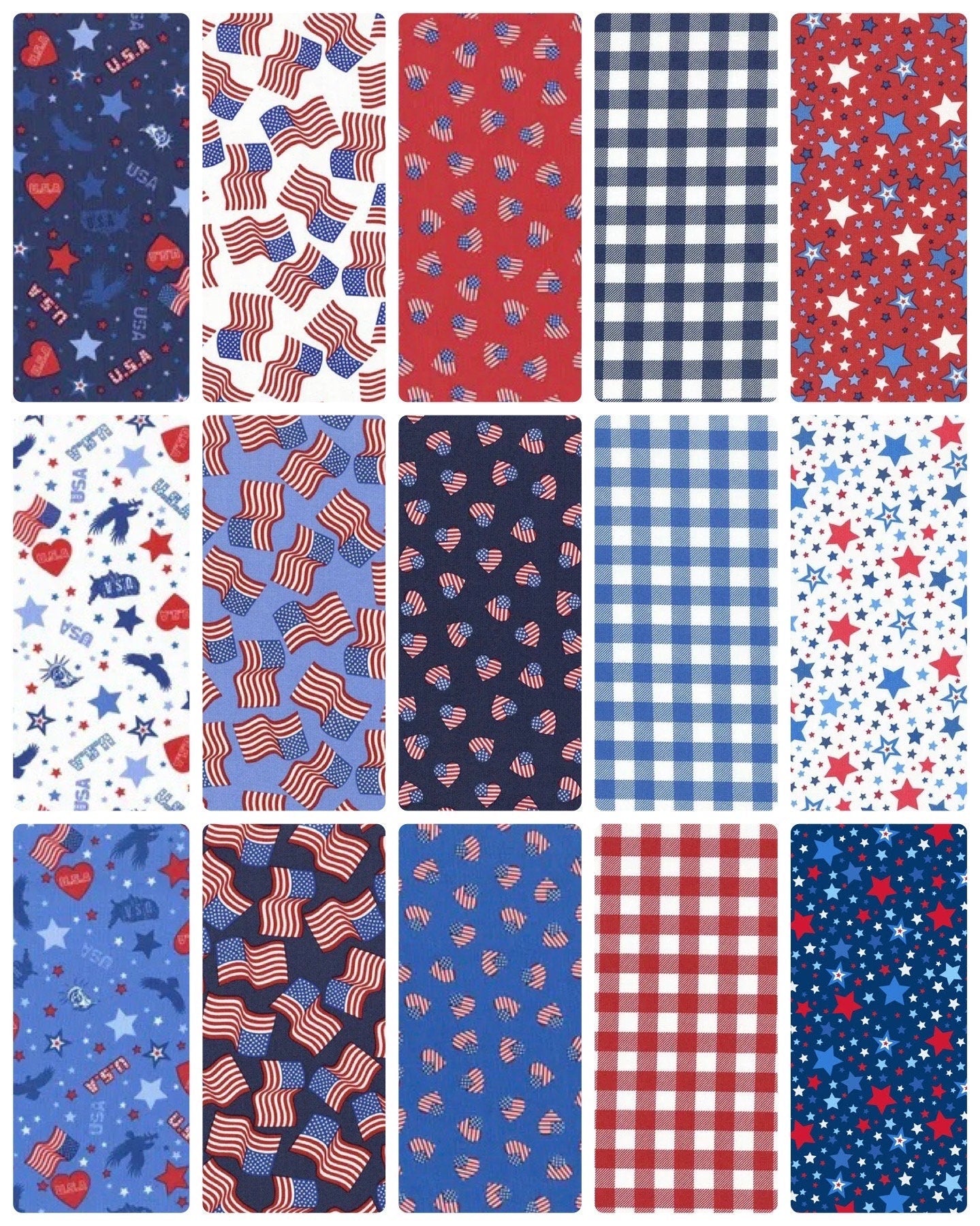 Lewis & Irene Americana Fabric Collection 15 Piece Fat Quarter Bundle