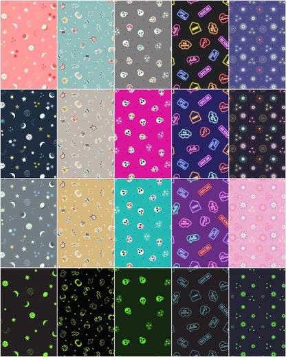 GLOWING FABRICS!! Lewis & Irene Small Things Glow Fabric Collection Glowing Neon Signs on Black Premium 100% Cotton Fabrics
