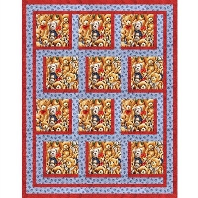 Fabric Cafe Bold Blocks Quilt Pattern (Uses Only 3 Yards of Fabric For Top) Finished Size 47"x60"