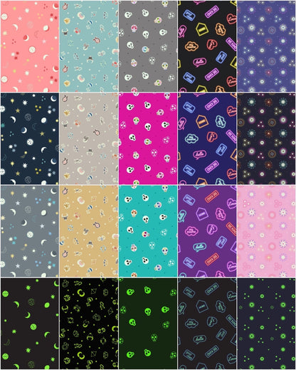 END OF BOLT 3YD17" Glowing Fabrics Lewis & Irene Small Things Glow Fabric Collection Glowing Night Sky on Grey Premium 100% Cotton Fabrics
