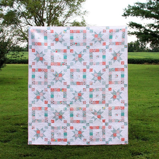 Flamingo Toes Windows To The Garden Quilt Pattern Finished Size: 62"x74"