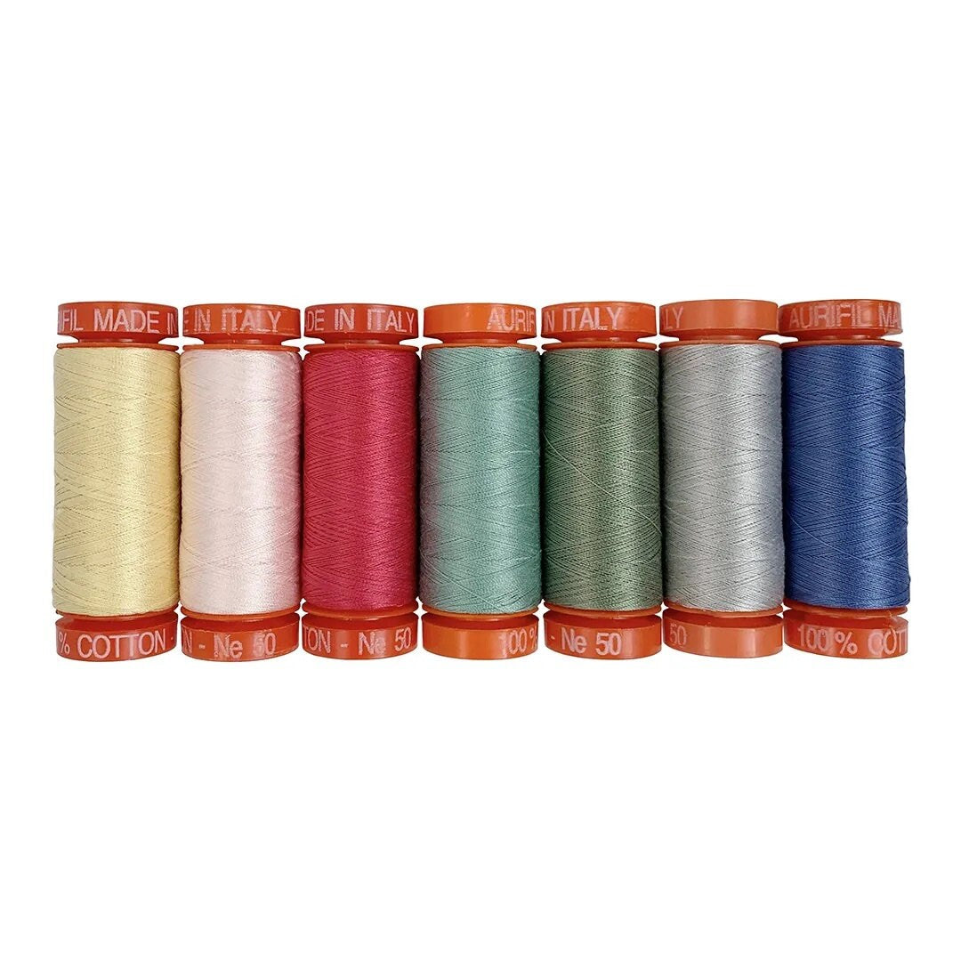 Aurifil Kimberbell Vintage Flora 7 Small Spool Thread Set 50WT (Small Spool 220YDS)