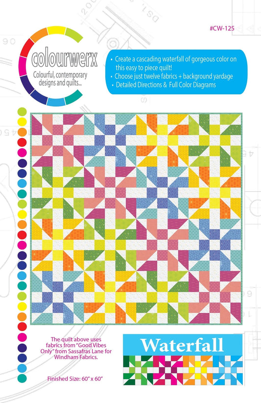 Colourwerx Waterfall Quilt Pattern Finished Size: 60"x60"