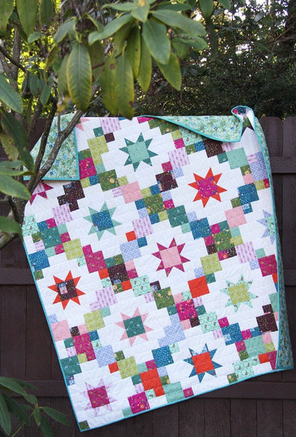 Cluck Cluck Sew Brightly Quilt Pattern (4 Size Variations Per Pattern)