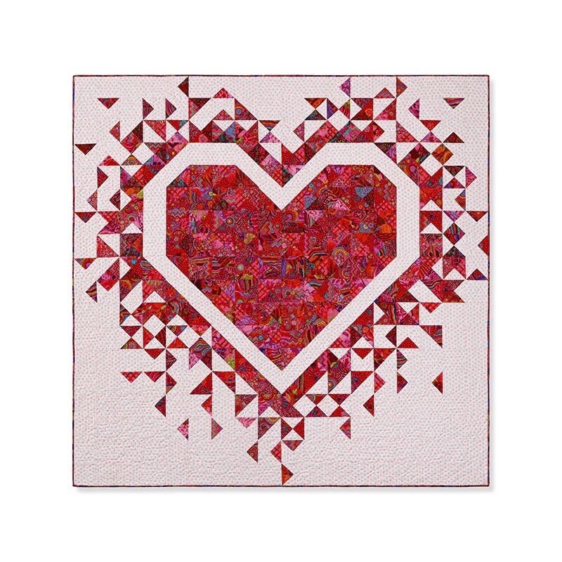 Slice of Pi Quilts Exploding Heart Quilt Pattern Finished Size: 72"x72"