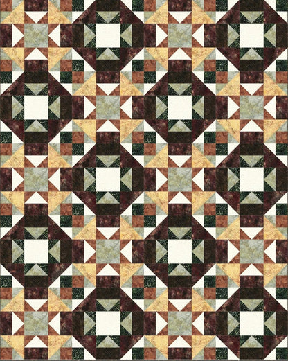 Needle in a Hayes Stack Spiced Up Quilt Pattern Finished Size: 60"x75"