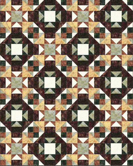 Needle in a Hayes Stack Spiced Up Quilt Pattern Finished Size: 60"x75"