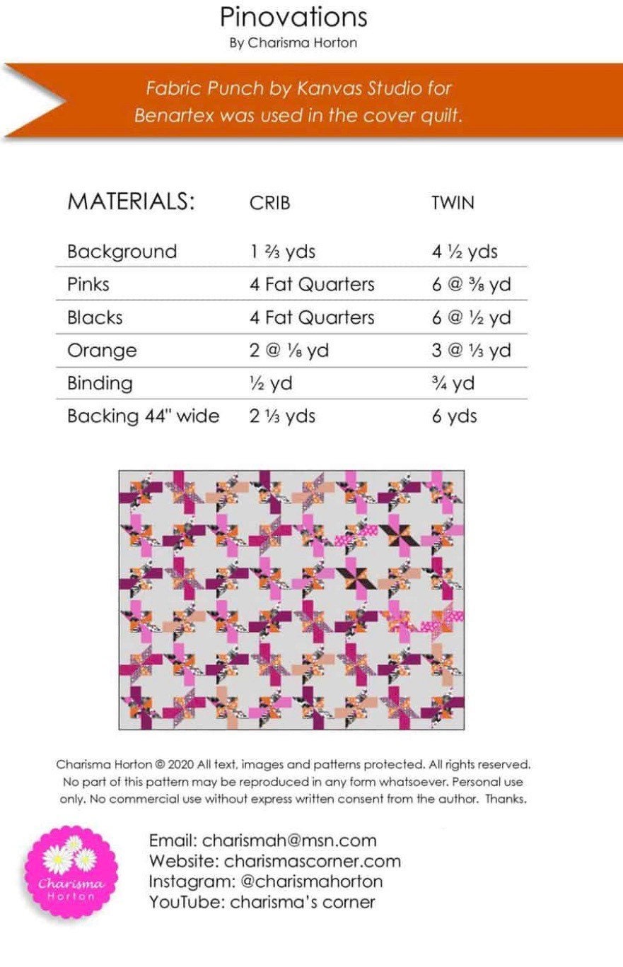 Charisma Horton Pinovations Quilt Pattern (2 Size Variations Per Pattern)