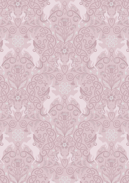Lewis & Irene Celtic Fairies Fabric Collection Silver Metallic Unicorns on Soft Heather Premium 100% Cotton Quilt Shop Quality Fabrics