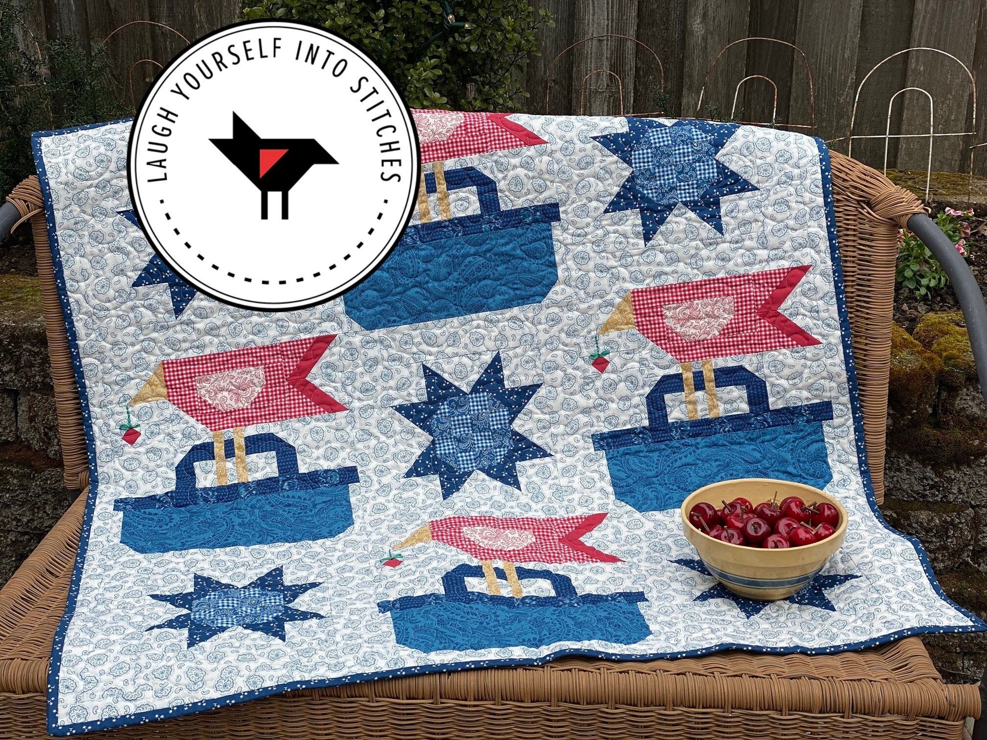 Laugh Yourself Into Stitches Cherry Pick'n Quilt Pattern Finished Size: 38"x38"