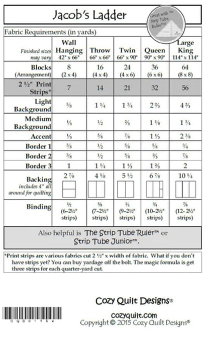 Cozy Quilt Designs Jacob's Ladder Quilt Pattern - 5 Size Variations Per Pattern