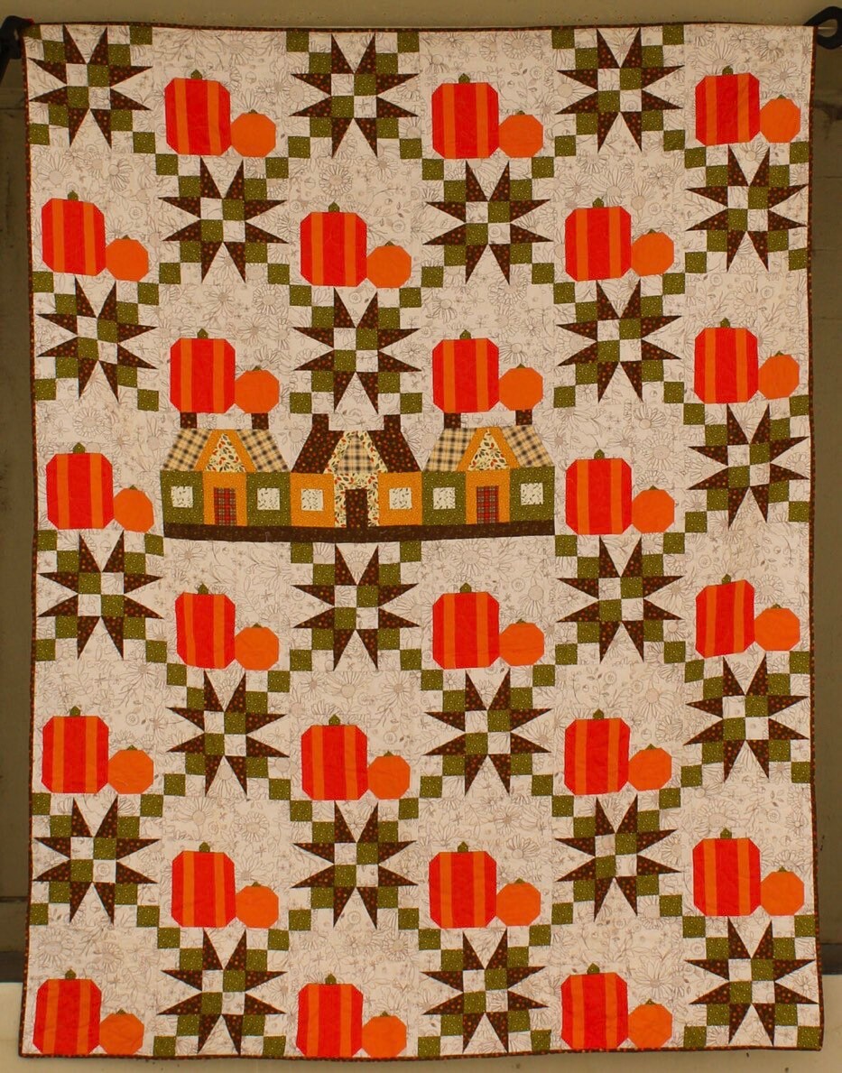 Charisma Horton Pumpkin Cottage Quilt Pattern Finished Size: 72"x96"