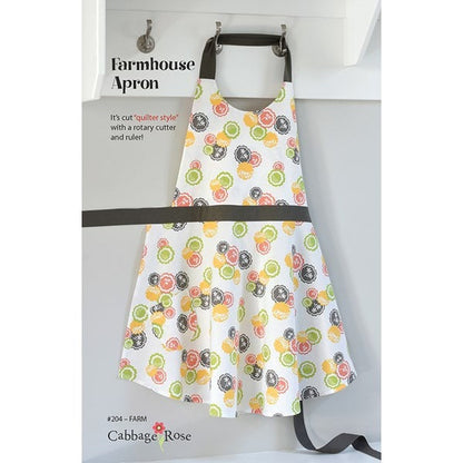 Cabbage Rose Farmhouse Apron Pattern Finished Size: 38"x33"