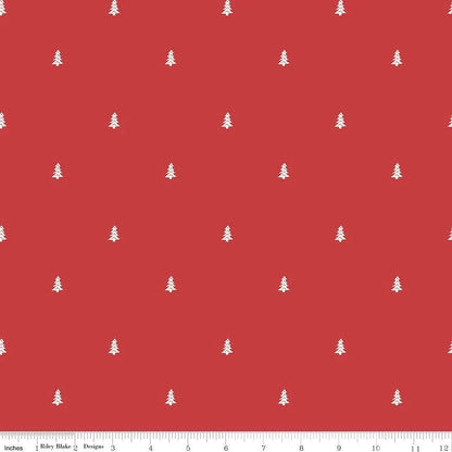Riley Blake Love You S'more Fabric Collection Trees on Red Premium 100% Cotton Quilt Shop Quality Fabrics