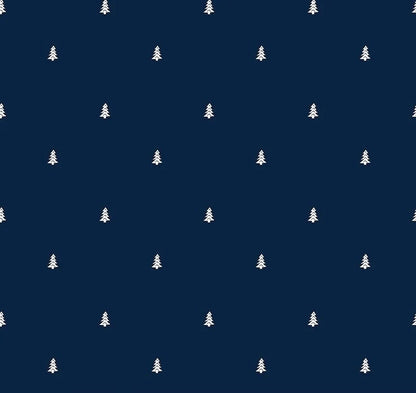 Riley Blake Love You S'more Fabric Collection Trees on Navy Premium 100% Cotton Quilt Shop Quality Fabrics