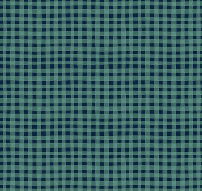 Riley Blake Love You S'more Fabric Collection Gingham on Teal Premium 100% Cotton Quilt Shop Quality Fabrics