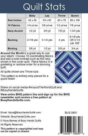 Busy Hands Quilts Around the World Quilt Pattern (4 Size Variations Per Pattern)