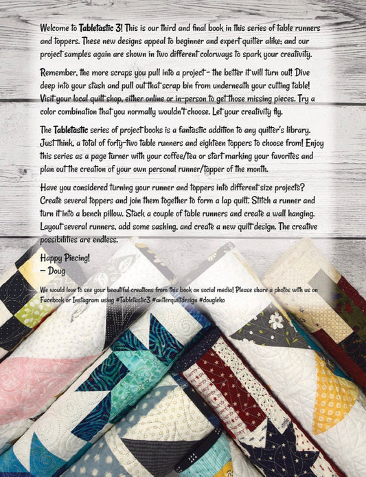 Doug Leko Antler Quilt Designs Tabletastic! 3 Pattern Book (20 Patterns Per Book)