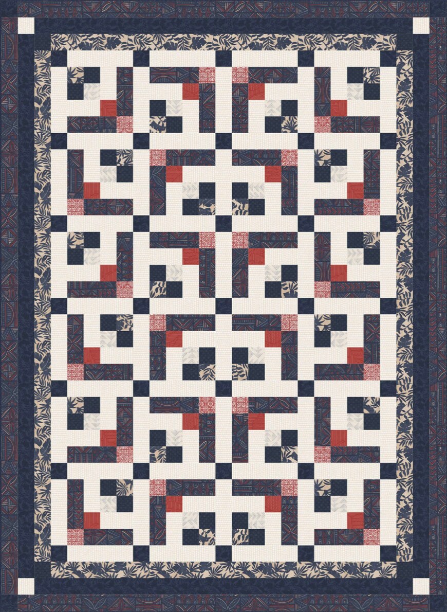 Ladeebug Designs Fade Away Breeze Quilt Pattern Finished Size: 54” x 74”