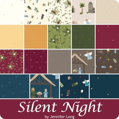 LAST BOLT! Riley Blake Silent Night Fabric Collection Olive Branch on Ivory Sparkle Authentic Premium 100% Cotton Quilt Shop Quality Fabrics