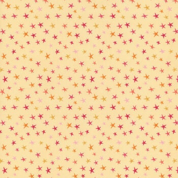 Poppie Cotton Kitty Loves Candy Fabric Collection Sparkly Stars on Yellow Premium 100% Quilt Shop Quality Cotton Fabrics