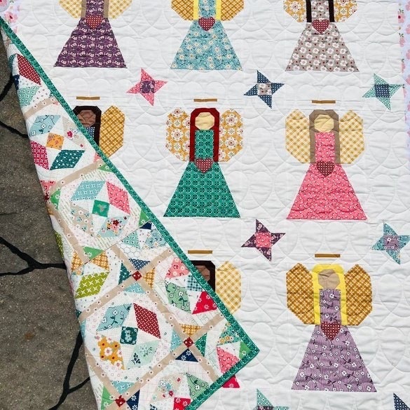 Easy Piecy Quilts Guardian Angles Quilt Pattern Finished Size: 48”x60”