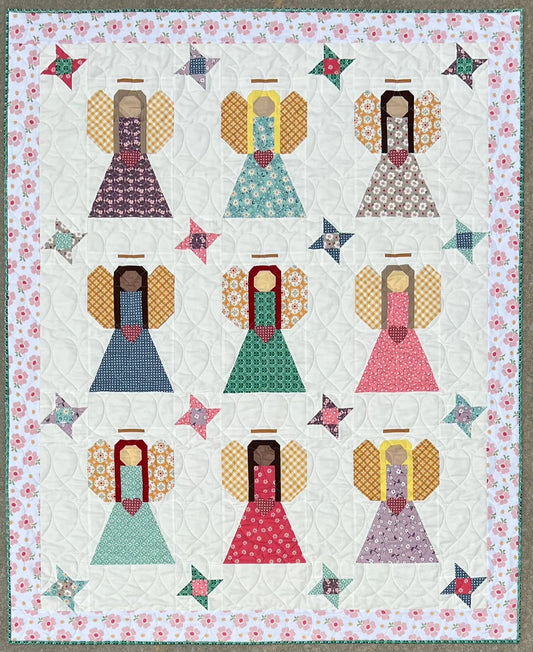Easy Piecy Quilts Guardian Angles Quilt Pattern Finished Size: 48”x60”