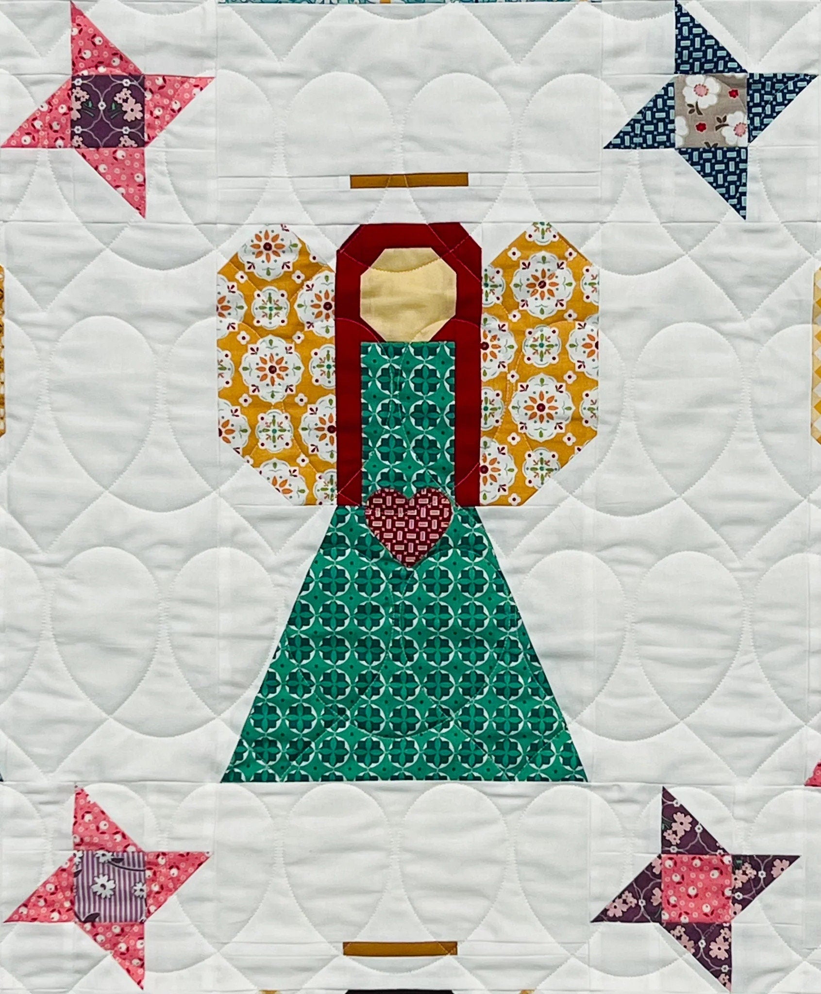 Easy Piecy Quilts Guardian Angles Quilt Pattern Finished Size: 48”x60”