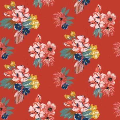 LAST BOLT!! Riley Blake Wild Rose Fabric Collection Wild Rose on Floral Red Premium 100% Cotton Quilt Shop Quality Fabrics