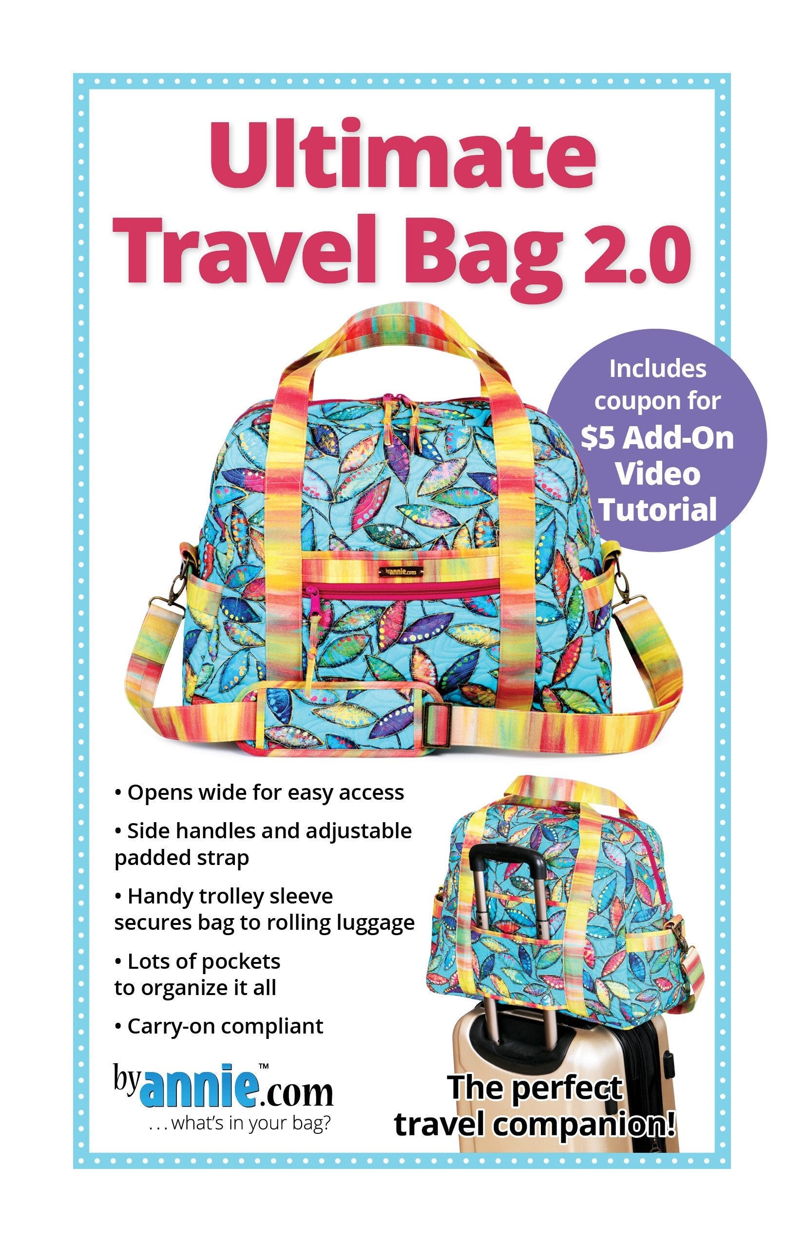 ByAnnie Ultimate Travel Bag 2.0 Pattern (14 Colors of 18"x54" Mesh Packs Sold Separately)