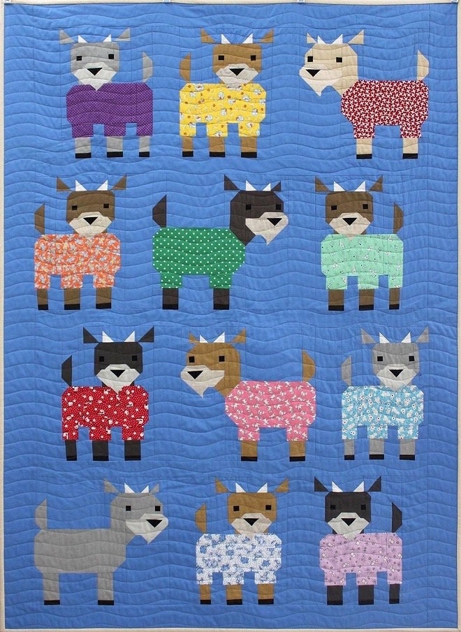 Art East Quilting Co. Kidding Around Goats in Pajamas Quilt Pattern Finished Size: 43"x60"