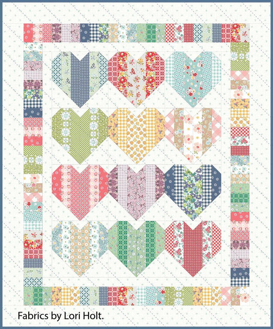 Black Mountain Needleworks Heartstrings Quilt Pattern Finished Size: 56"x68"