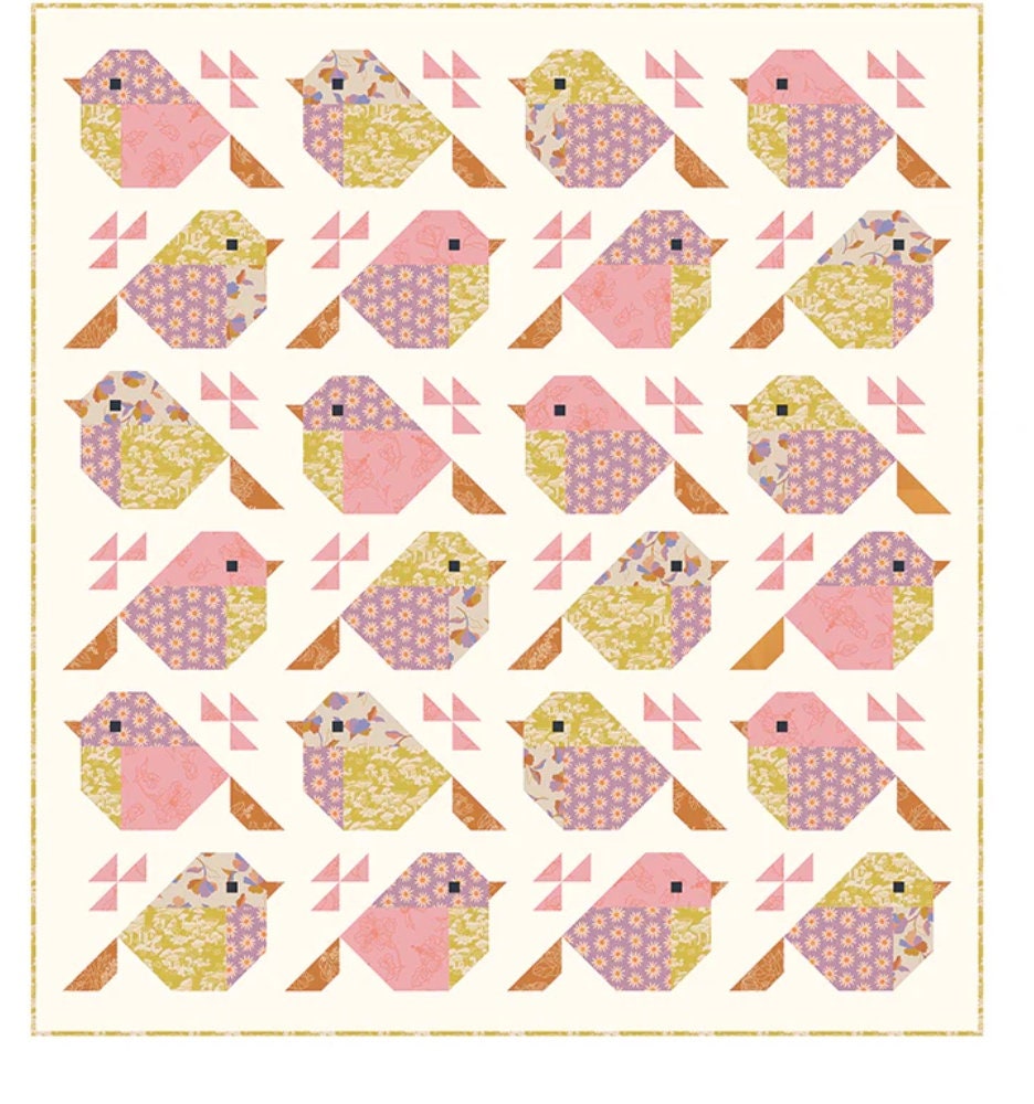 Pen + Paper Patterns Sparrows Quilt Pattern Finished Size: 65.5”x71” (Optional Fineline Glue Tip Sets)