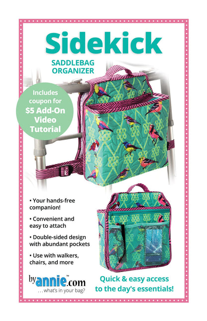 ByAnnie Sidekick Saddlebag Organizer Pattern (14 Colors of 18"x54" Mesh Packs Sold Separately)