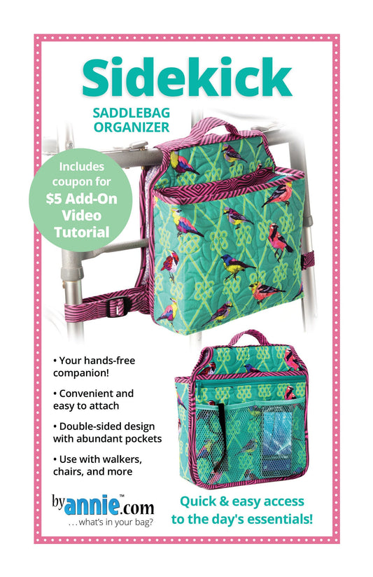 ByAnnie Sidekick Saddlebag Organizer Pattern (14 Colors of 18"x54" Mesh Packs Sold Separately)