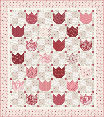 Bunny Hilly Designs Tulip Time Quilt Pattern Finished Size: 53.5"x60.5"