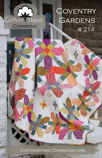 DIGITAL DOWNLOAD Cotton Street Commons Coventry Garden Quilt Pattern Finished Size: 76"x88"